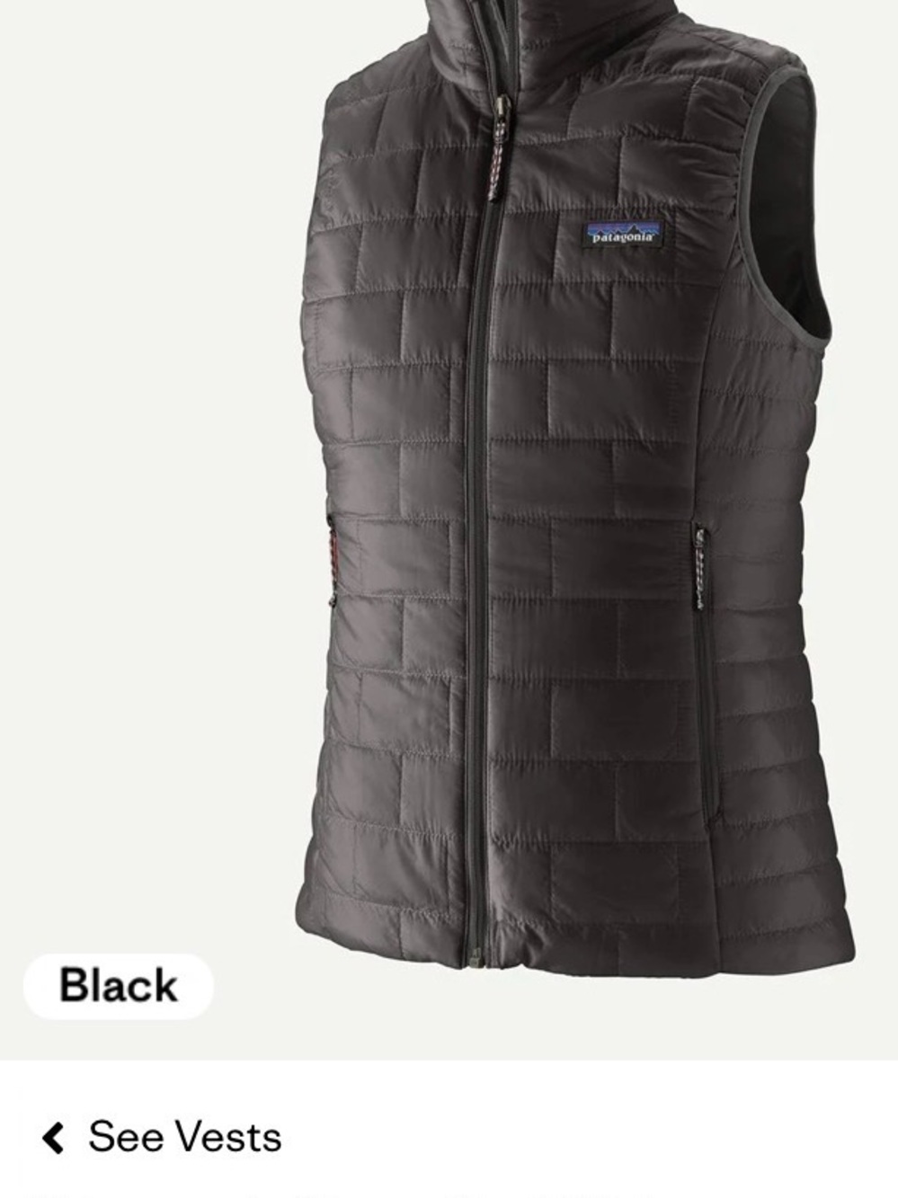 Patagonia Women's Black Quilted Puffer Vest - Picture 2 of 7